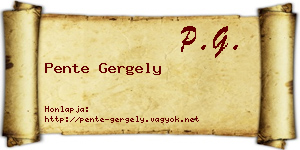 Pente Gergely névjegykártya